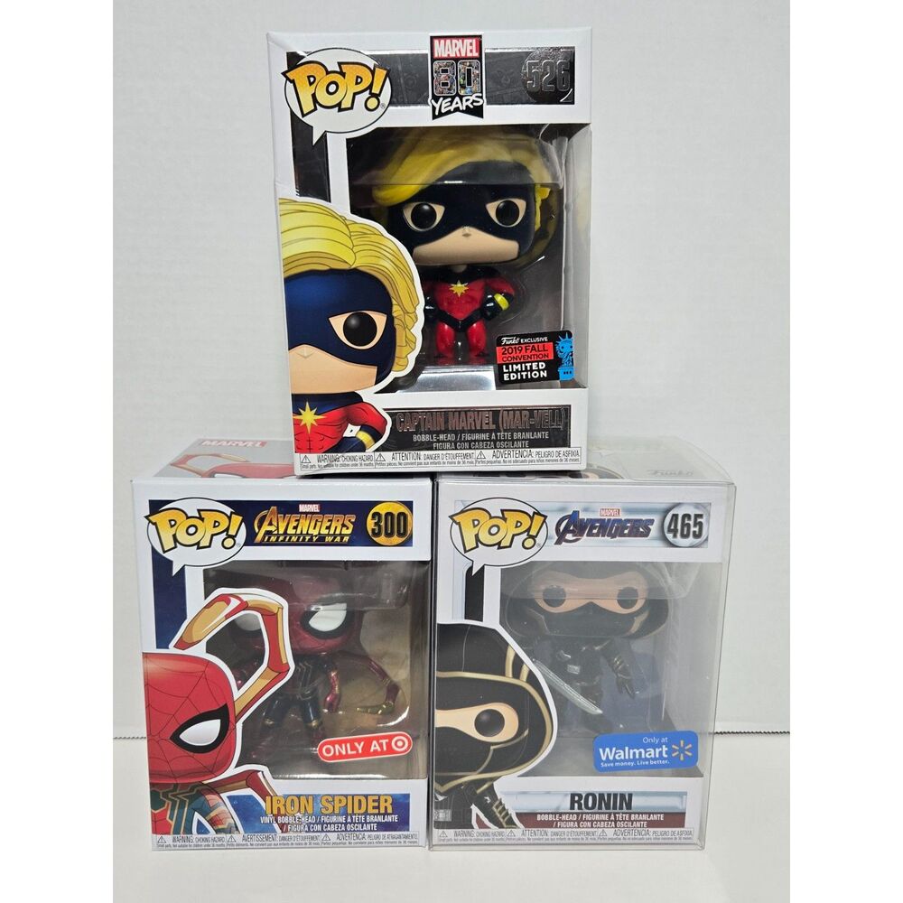 Marvel Avengers Funko Pop Lot | Set of 3 Figures | Exclusive Iron Spider Ronin